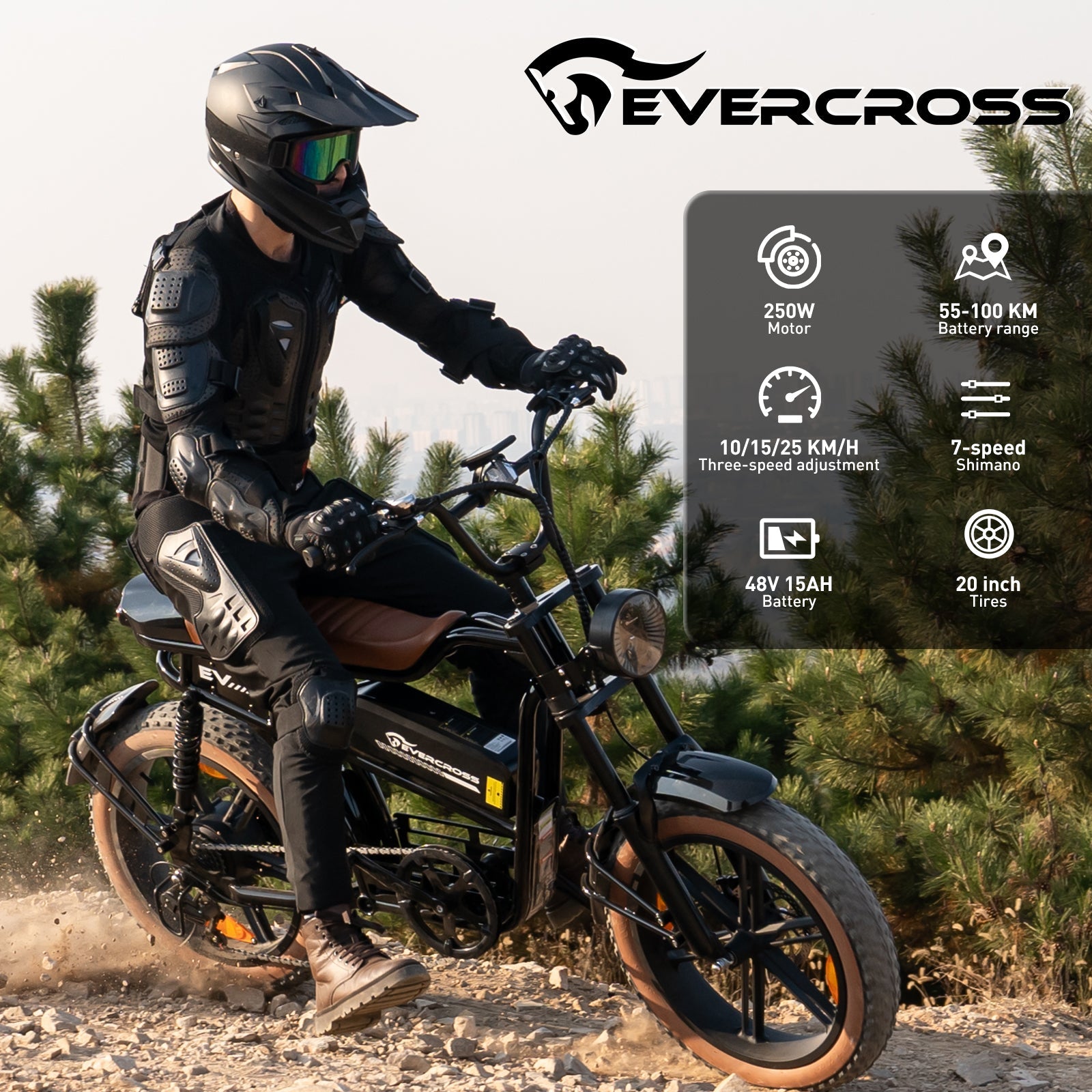 Evercross EK30 Electric Fat Tyre E-Bike for Adults