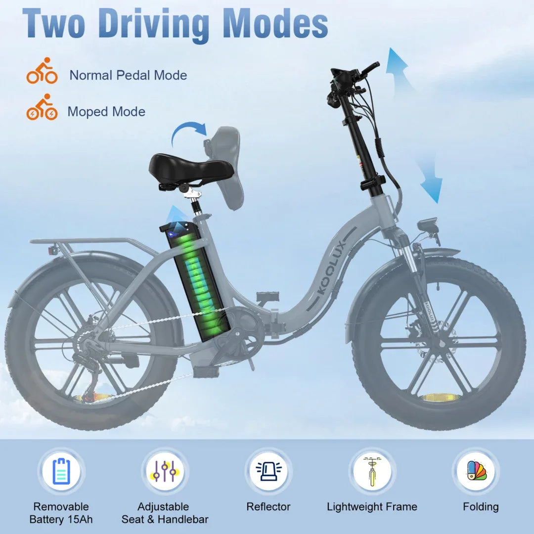 KOOLUX BK6S Fat Tyre Foldable Electric Bike 500W