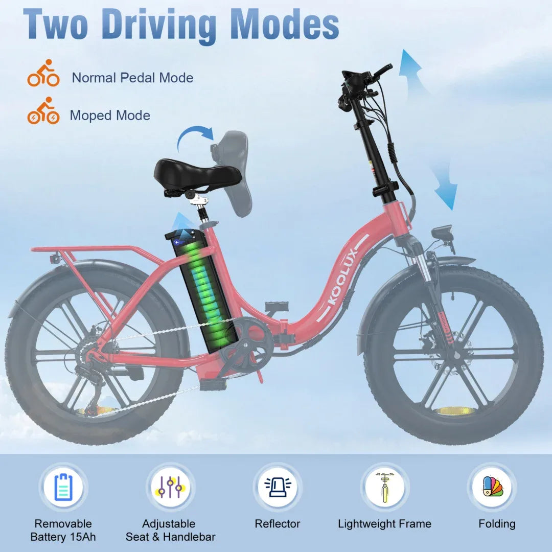 KOOLUX BK6S Fat Tyre Foldable Electric Bike 500W