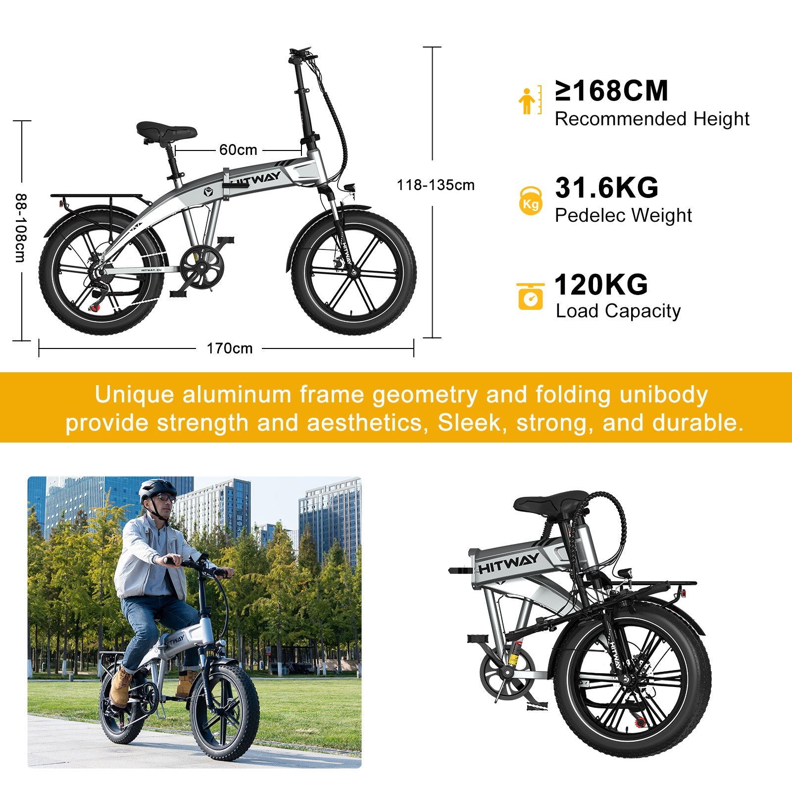 Hitway BK36 Folding Electric Bike 500W