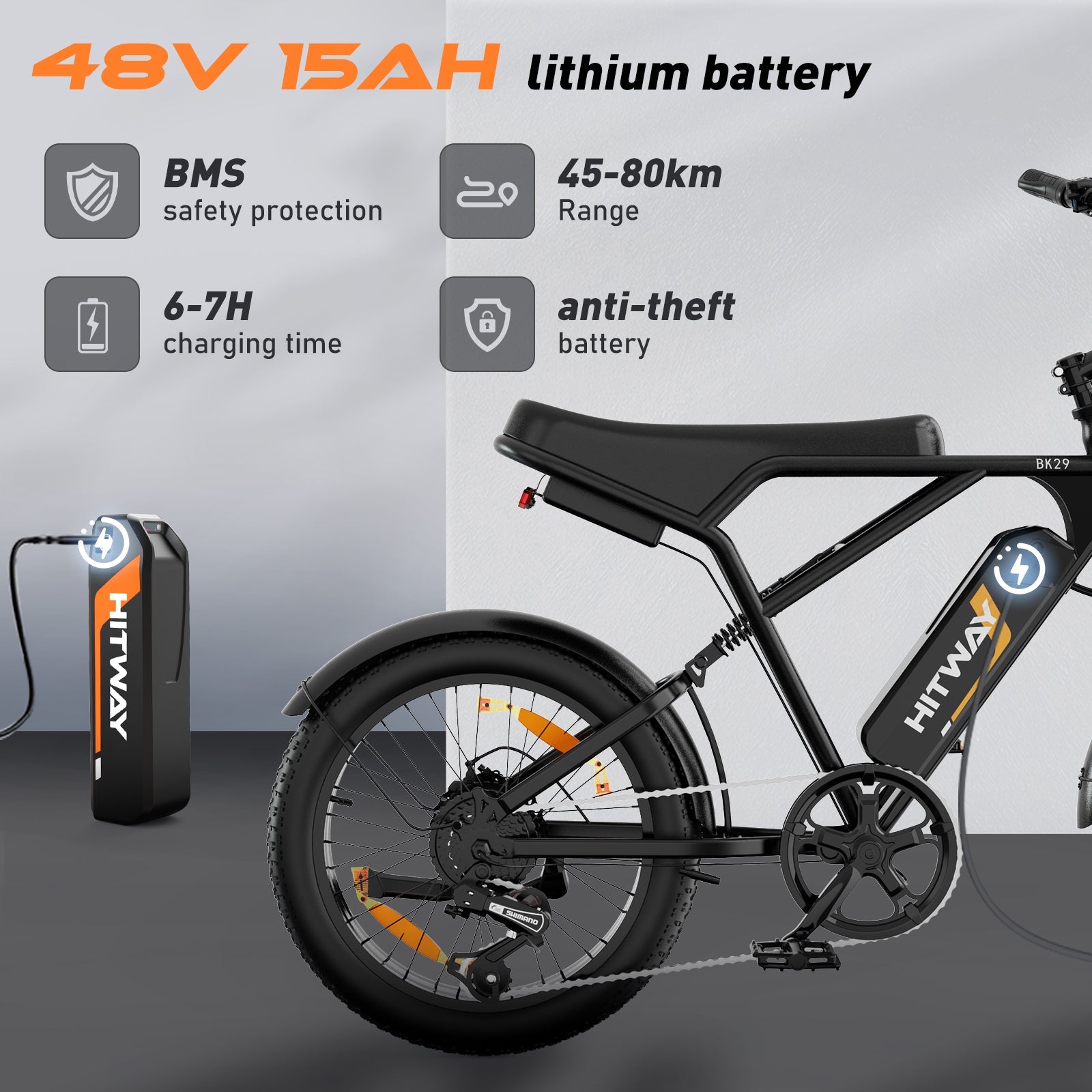 Hitway BK29 Electric Bike 48V, 500W