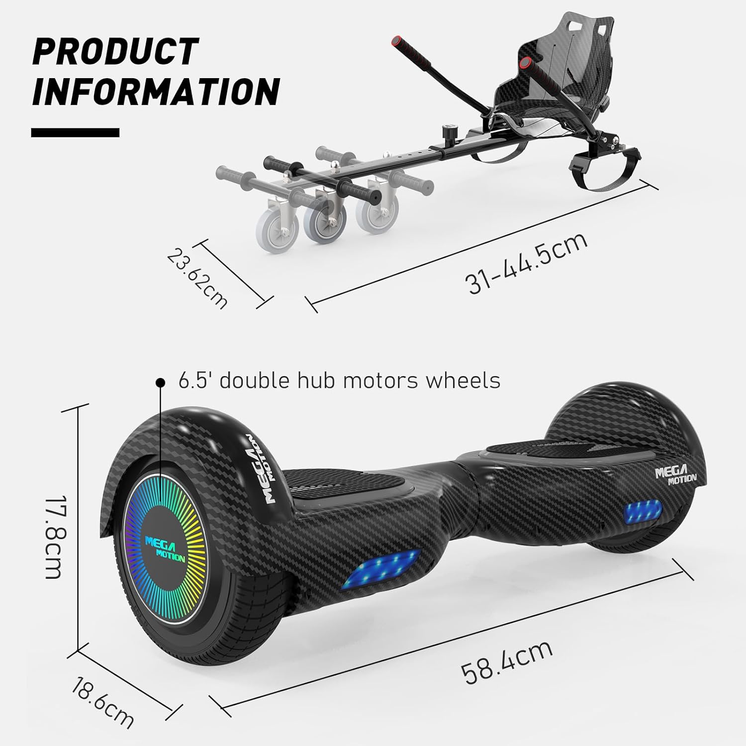 Mega Motion A03 6.5inch hoverboards+ Hovercart
