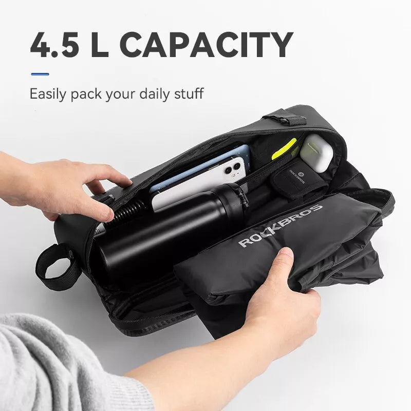 Sacoche de vélo électrique Rockbros pour tube supérieur, sacoche de rangement grande capacité 4,5 L