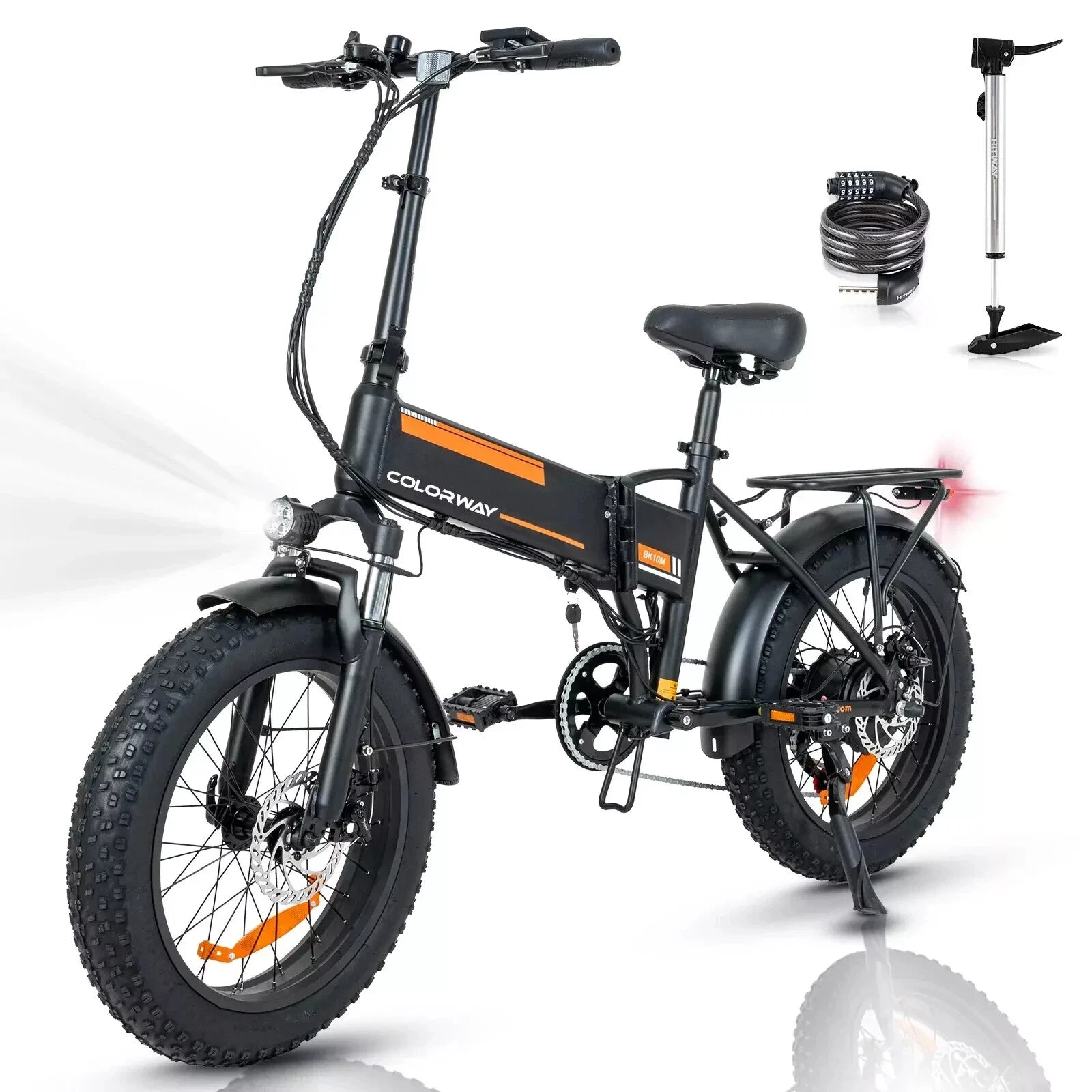 Colorway BK10M 750W Electric Mountain Bike – 20″ Fat-Tire 36V/12Ah US Beach E-Bike