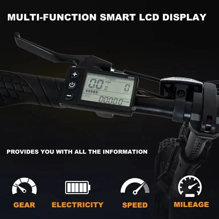 Colorway BK10M 750W Electric Mountain Bike – 20″ Fat-Tire 36V/12Ah US Beach E-Bike